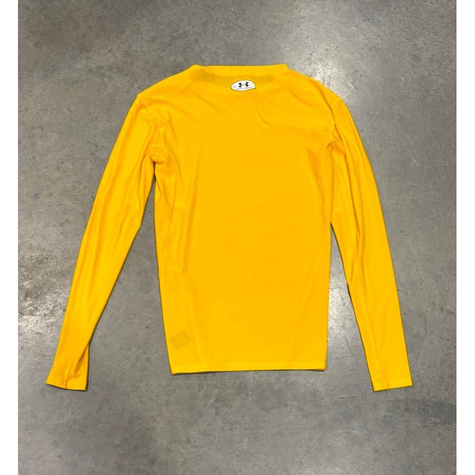 Long Sleeve Yellow Under Armour Compression Short Size Medium