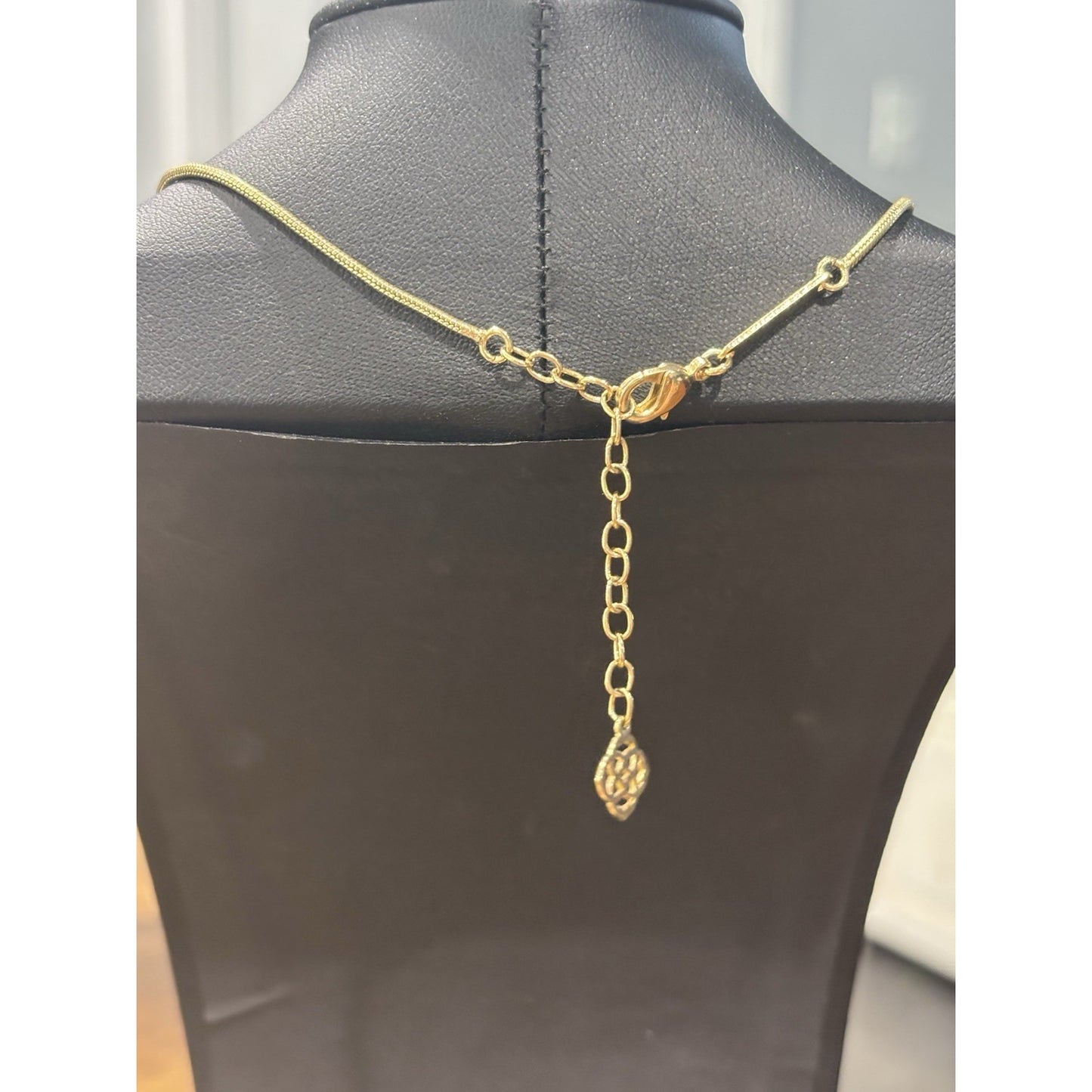 Kendra Scott Gold Tess Necklace With Mint Green Stone