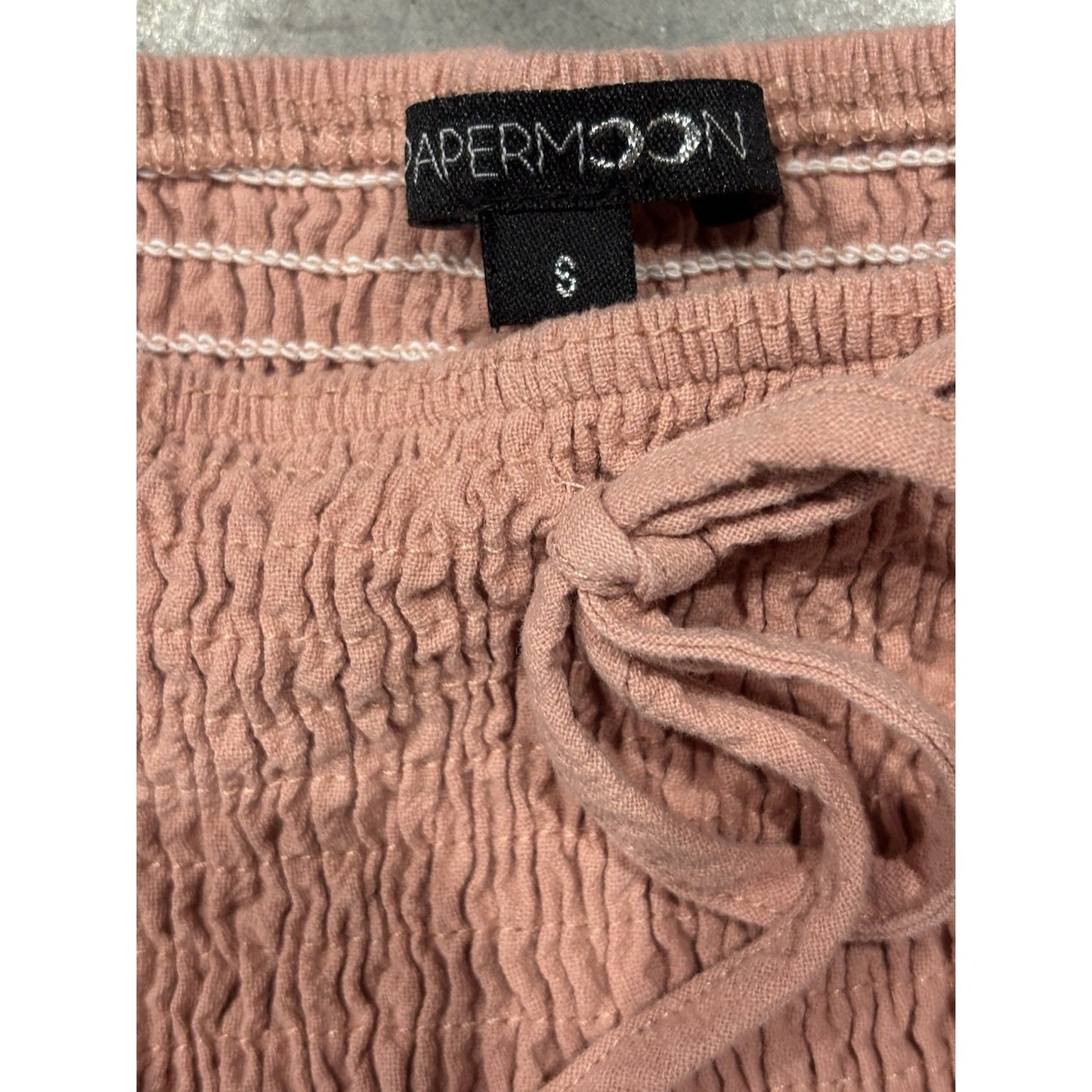 Papermoon Puffed Sleeve Baby Doll Cropped Top Size Small