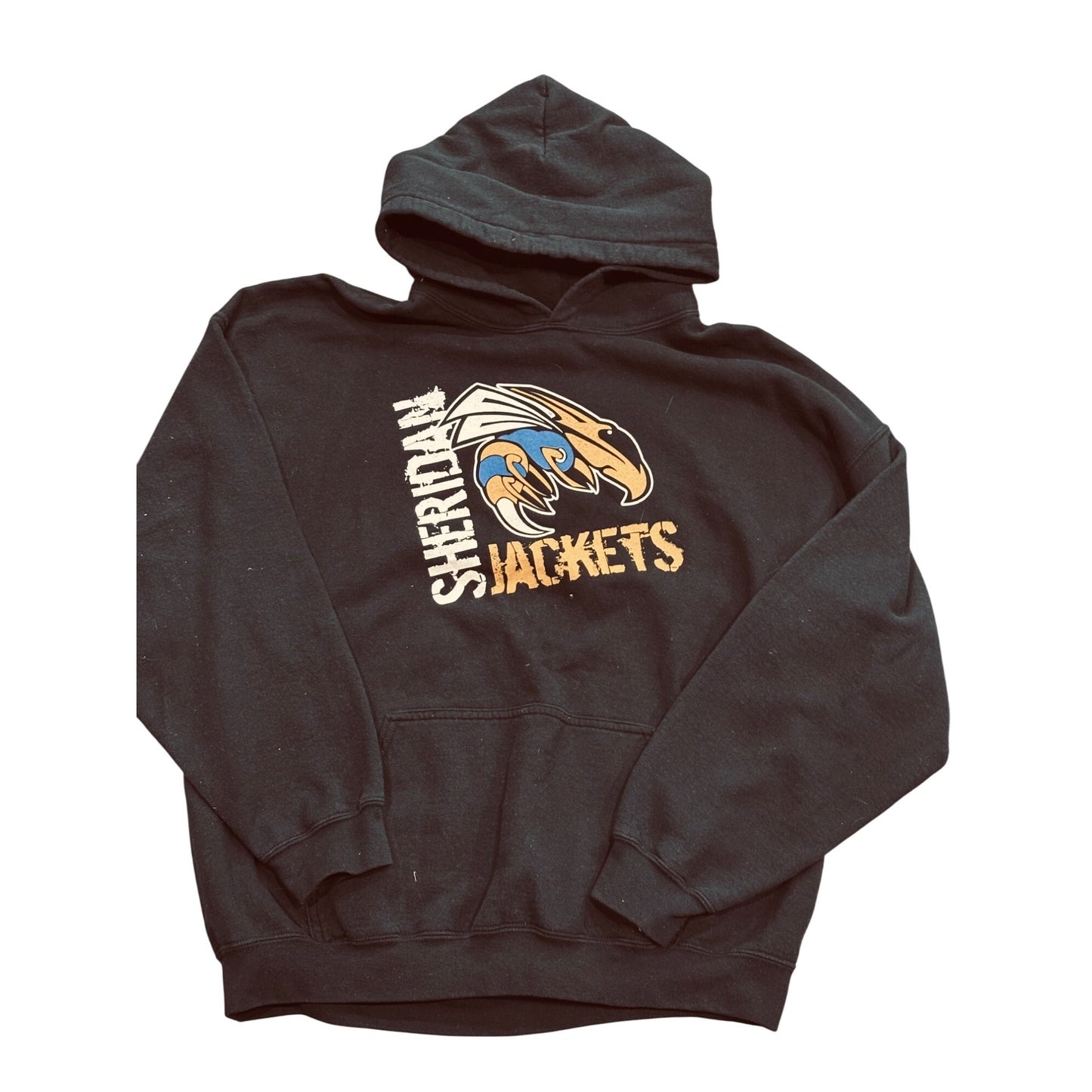 Sheridan YellowJackets Black Graphic Pullover Hoodie Sweatshirt size XL