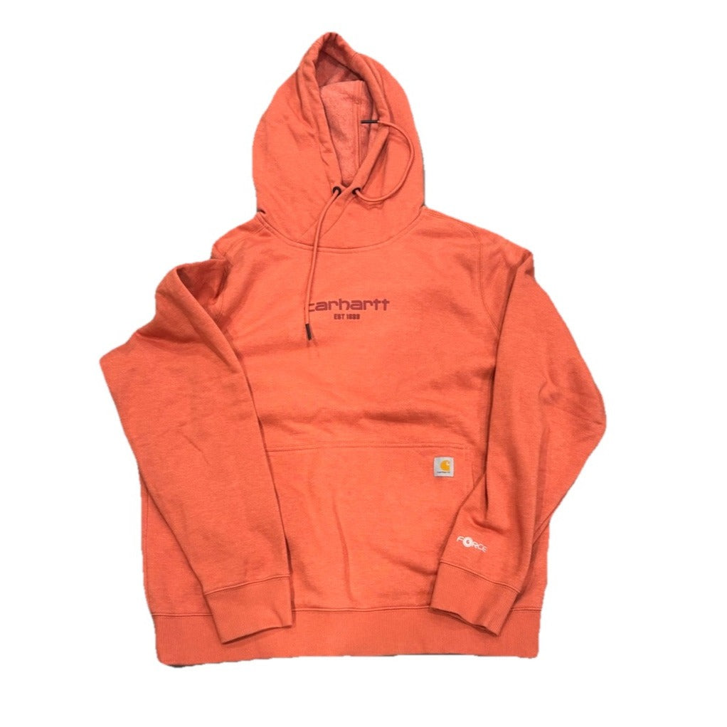 Carhartt Force Hoodie Boys XL 18-20 Relaxed Fit Orange Graphic Sweatshirt
