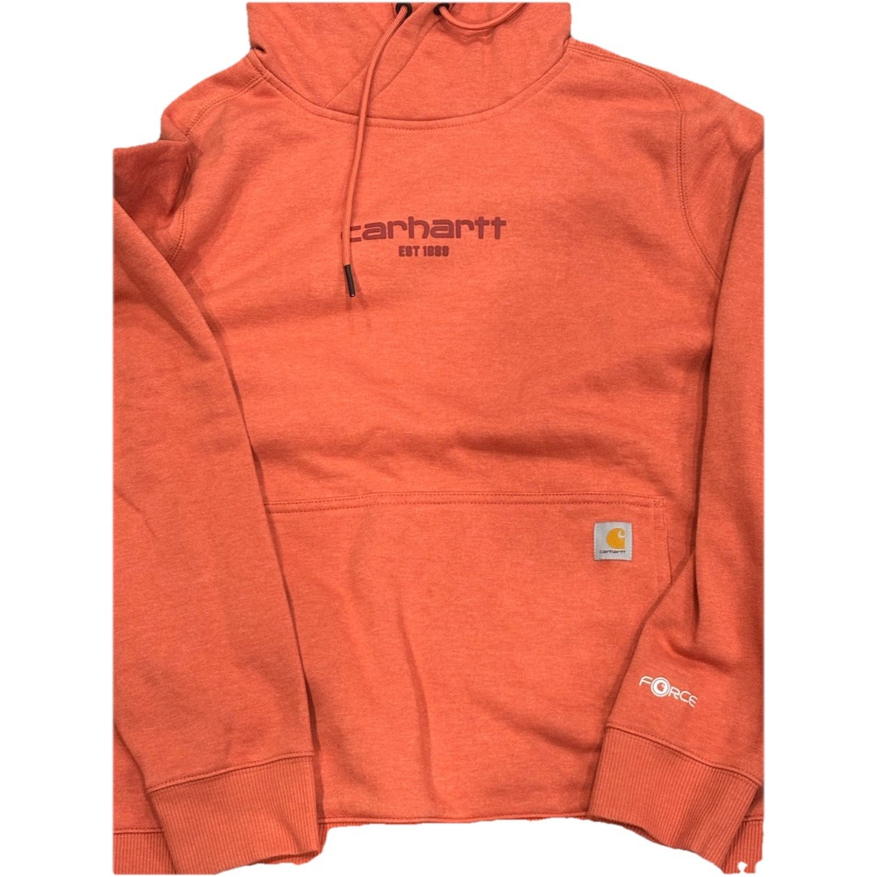 Carhartt Force Hoodie Boys XL 18-20 Relaxed Fit Orange Graphic Sweatshirt