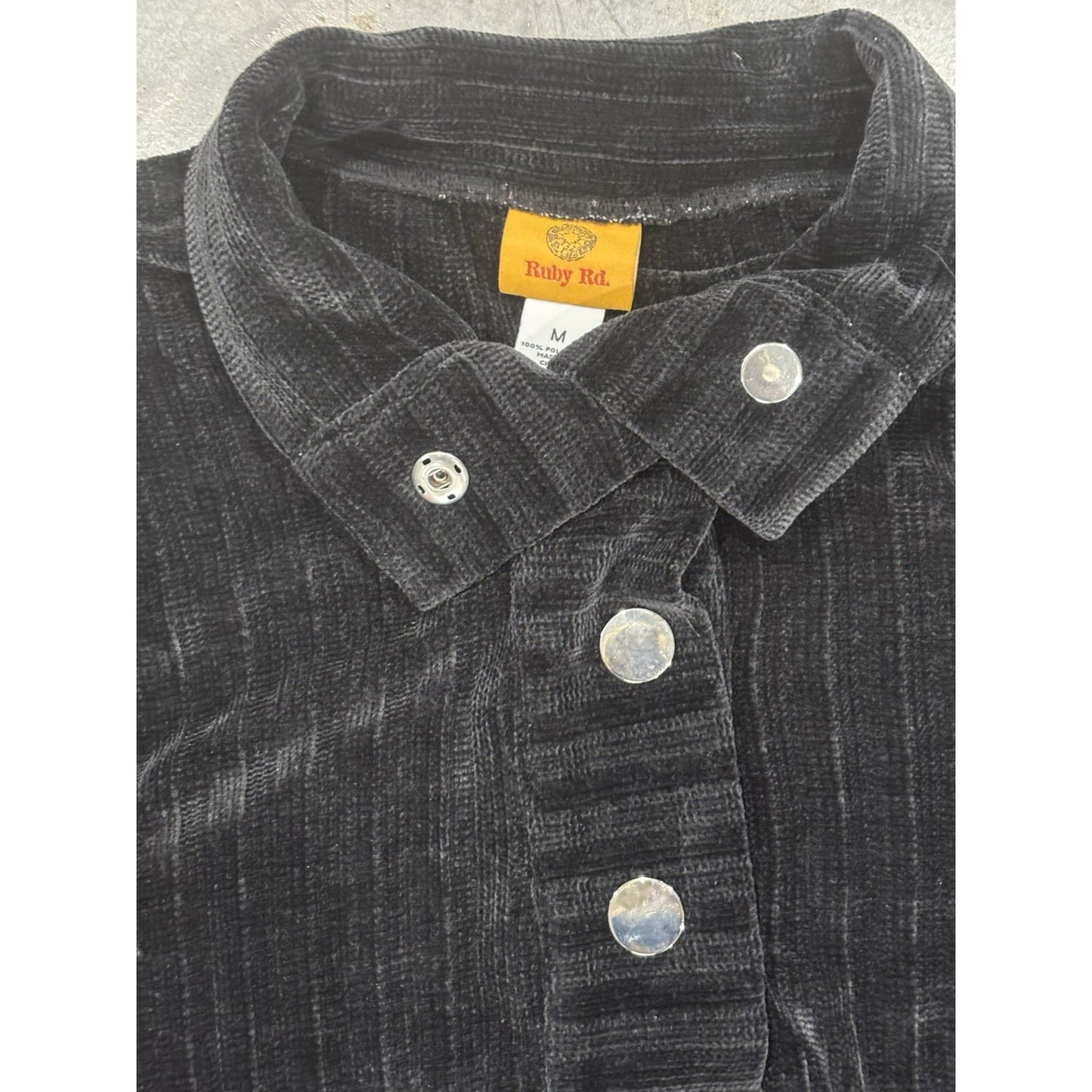 Ruby Rd Woman 1/2 Button Up Ribbed Sweater Medium