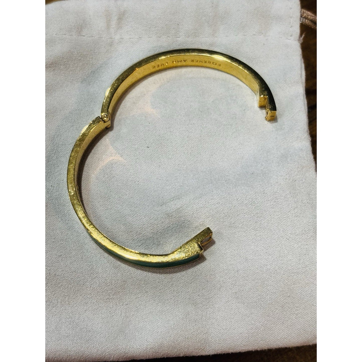 Kate Spade Green Enamel And Gold Forever And Ever Bracelet