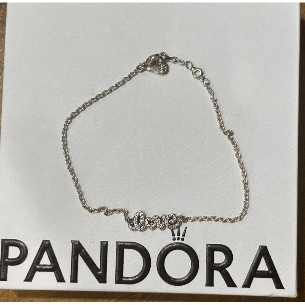 Pandora S925 Signature Of Love Bracelet 7 Inches