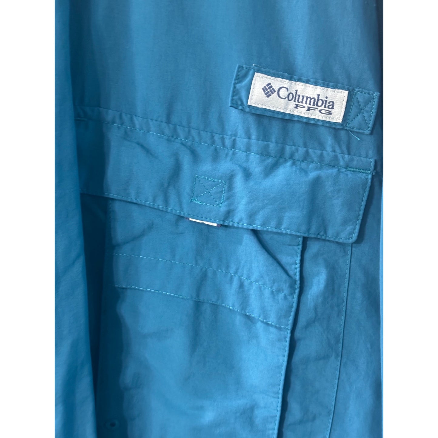 Columbia Mens Blue PFG Vented Short Sleeve Fishing Shirt 4XLT