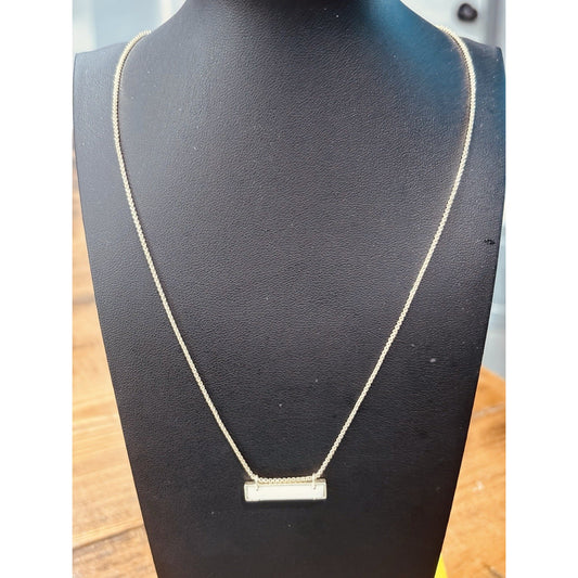 Kendra Scott Gold Leanor Necklace Bar With White Mother Of Pearl