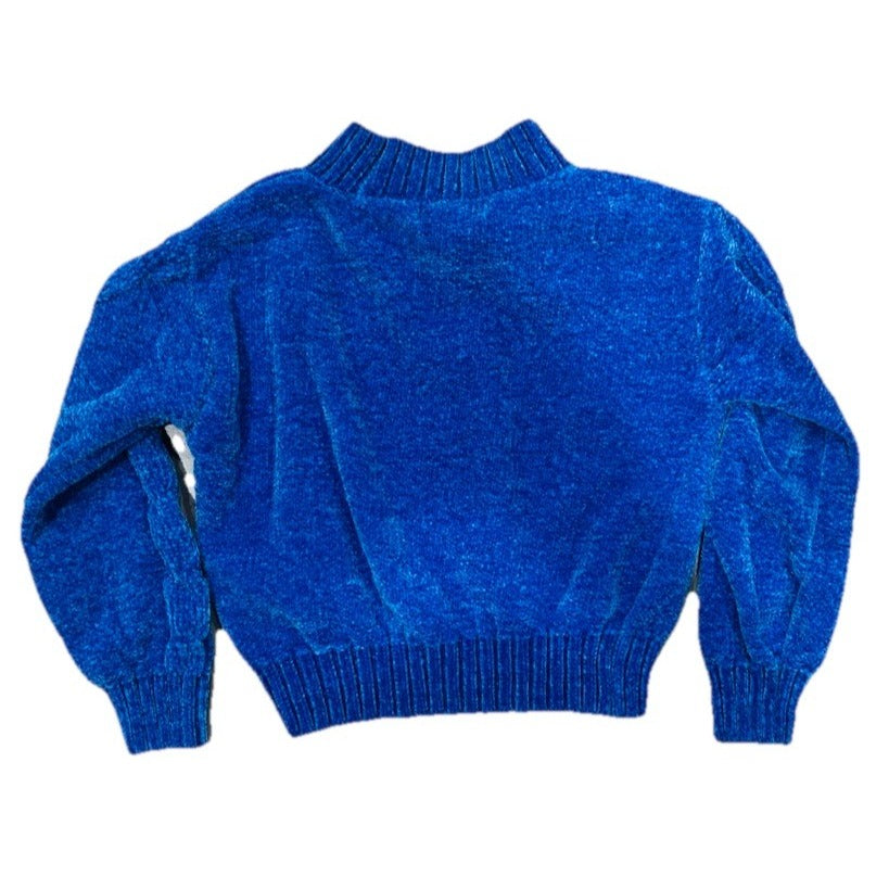 DKNY Youth Chenille Sweater, Blue, Size M (5/6)