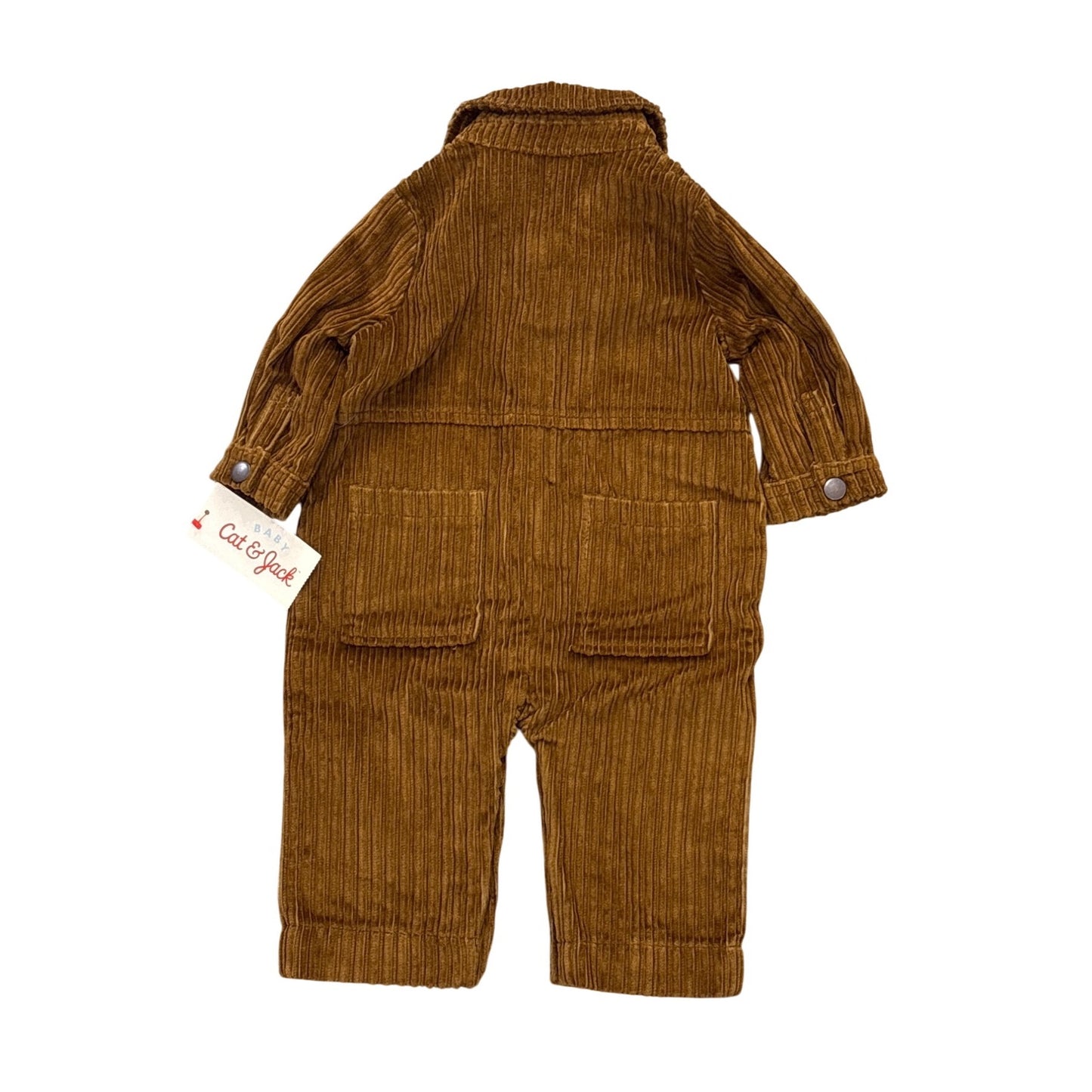 Baby Corduroy Brown Coverall Jumpsuit 0-3M By Cat & Jack