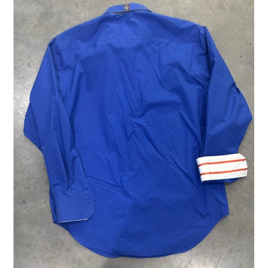 Robert Graham Blue Long Sleeve Button Down Shirt Mens Size M