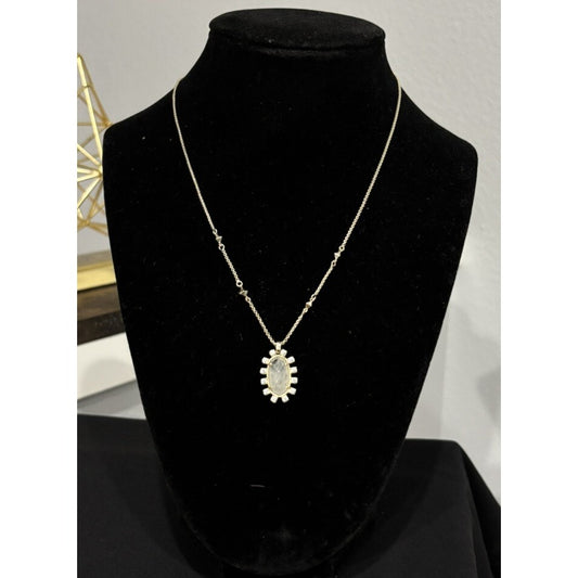 Kendra Scott Piper Pendent In Gold With Clear Stone