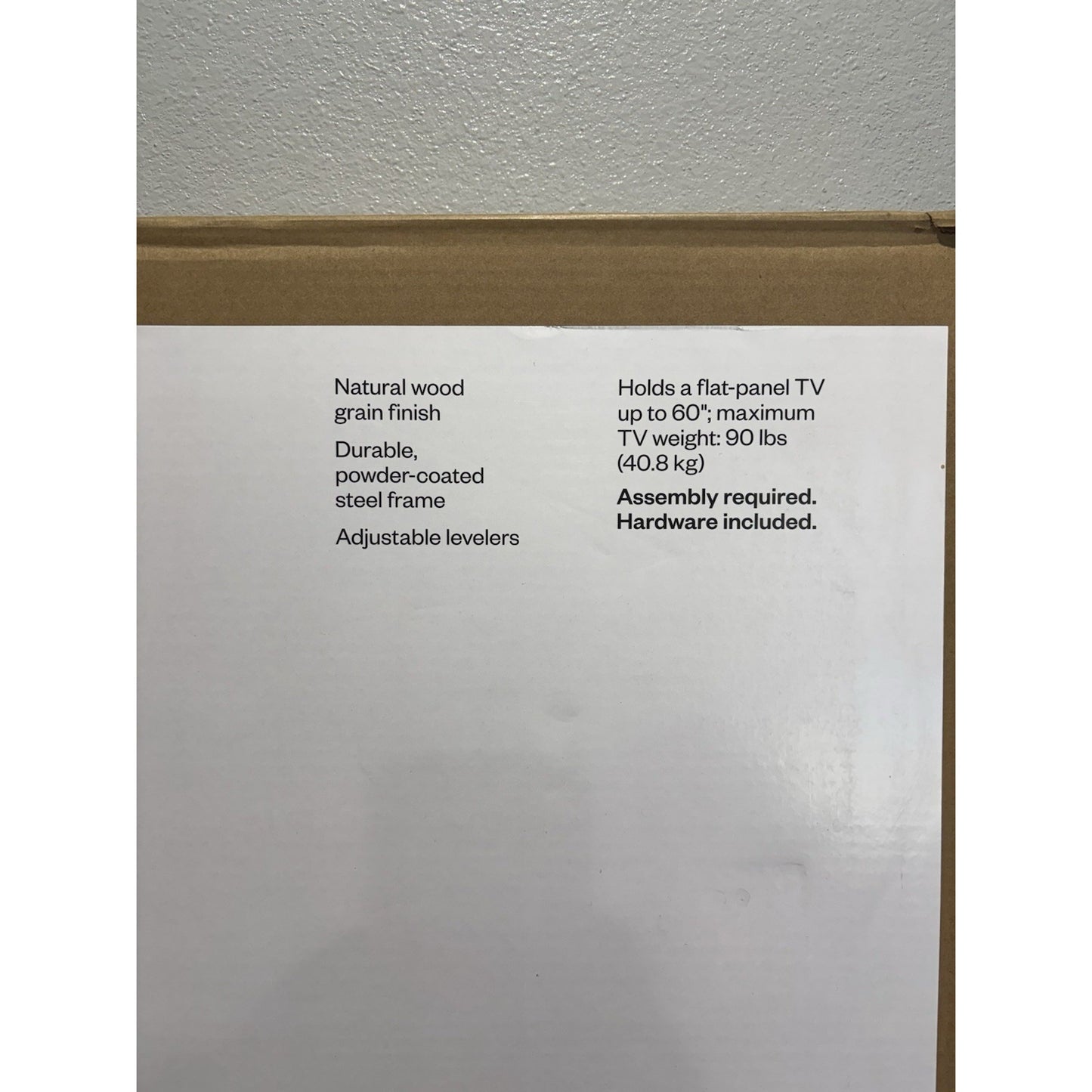 Room Essentials TV stand Natural Wood Finish 18 In X 15 In X 60 In New In Box