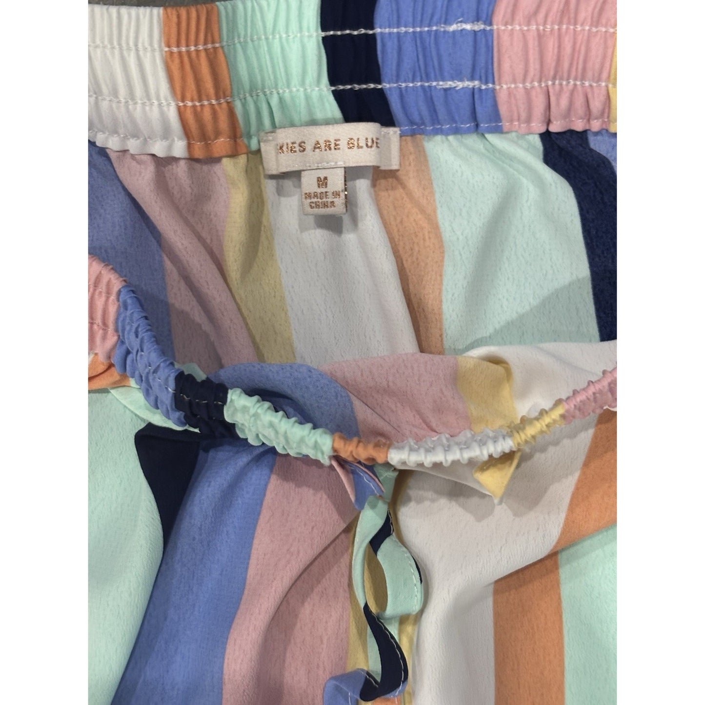 Skies Are Blue women's M pastel striped midi skirt, rounded hem, So Cute!