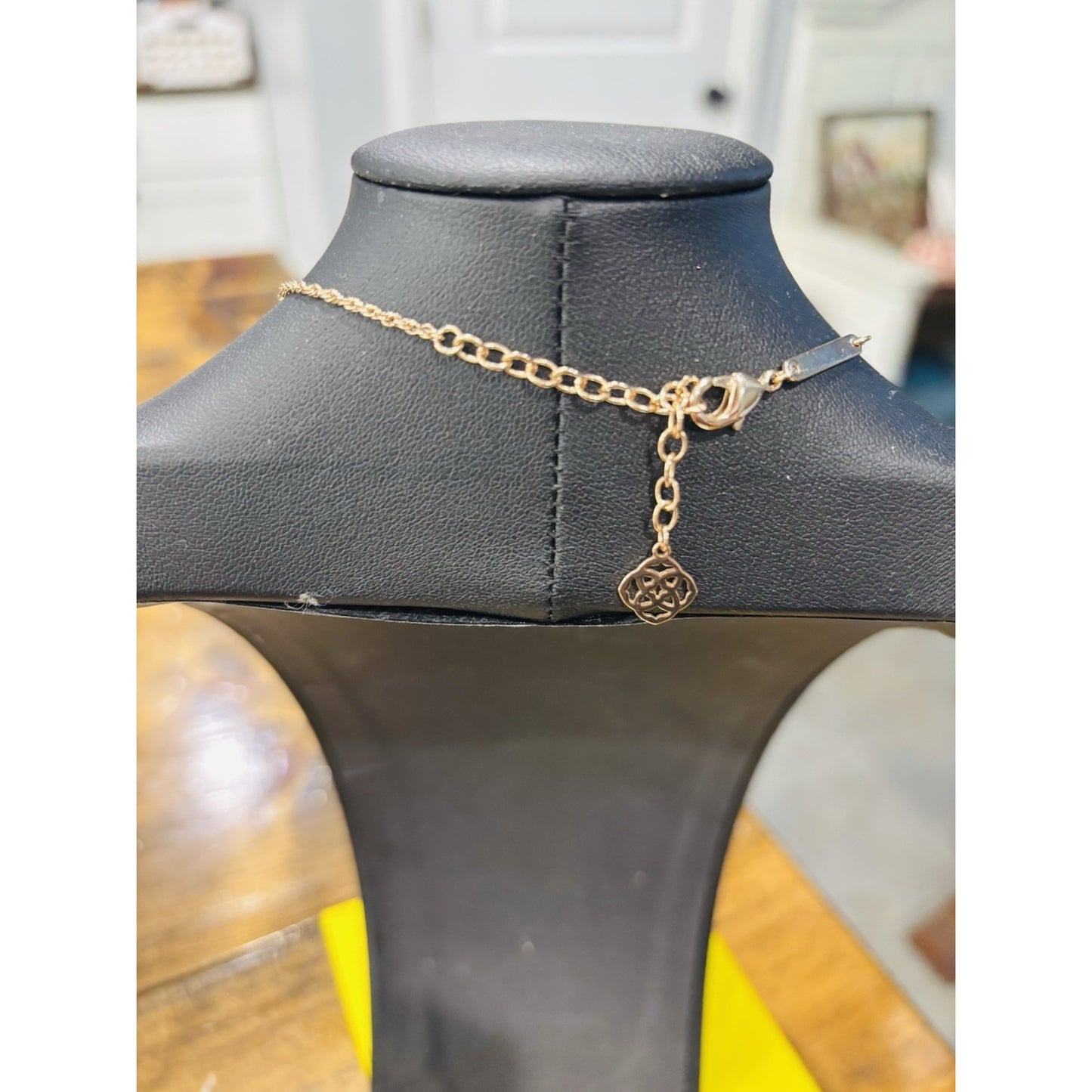 Kendra Scott Rose Gold Fern Necklace With Gold Drusy