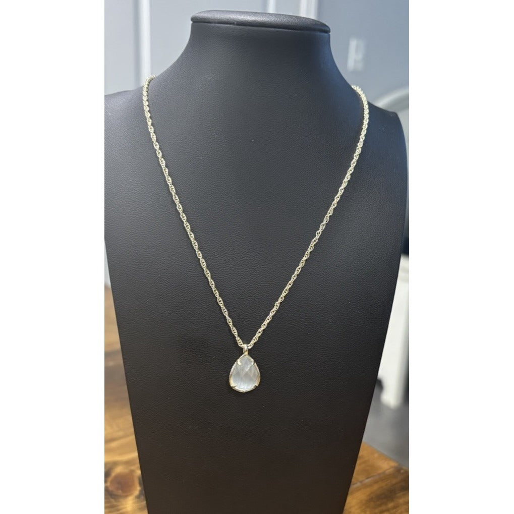 Kendra Scott Kiri Necklace In Gold Gray Slate Stone