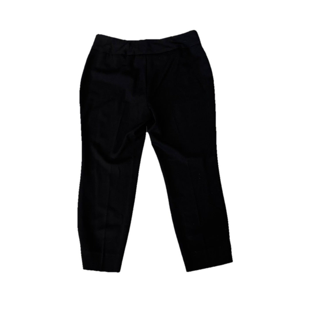 Investments Petite 8P Black Ankle Pants Elastic Waist Pull On Stretch Career