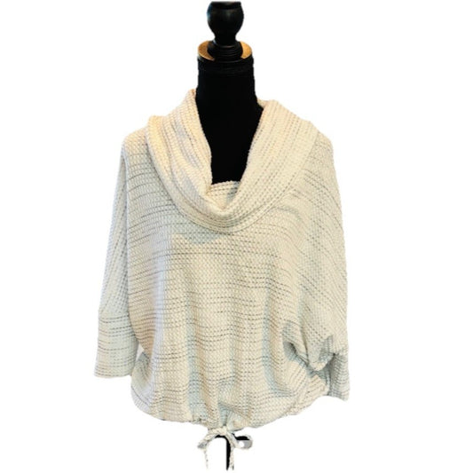 Green Envelope white gray lightweight cowl neck knit top sweater Women Large