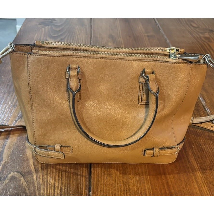 Tory Burch Robinson Brown Double Zip Tote