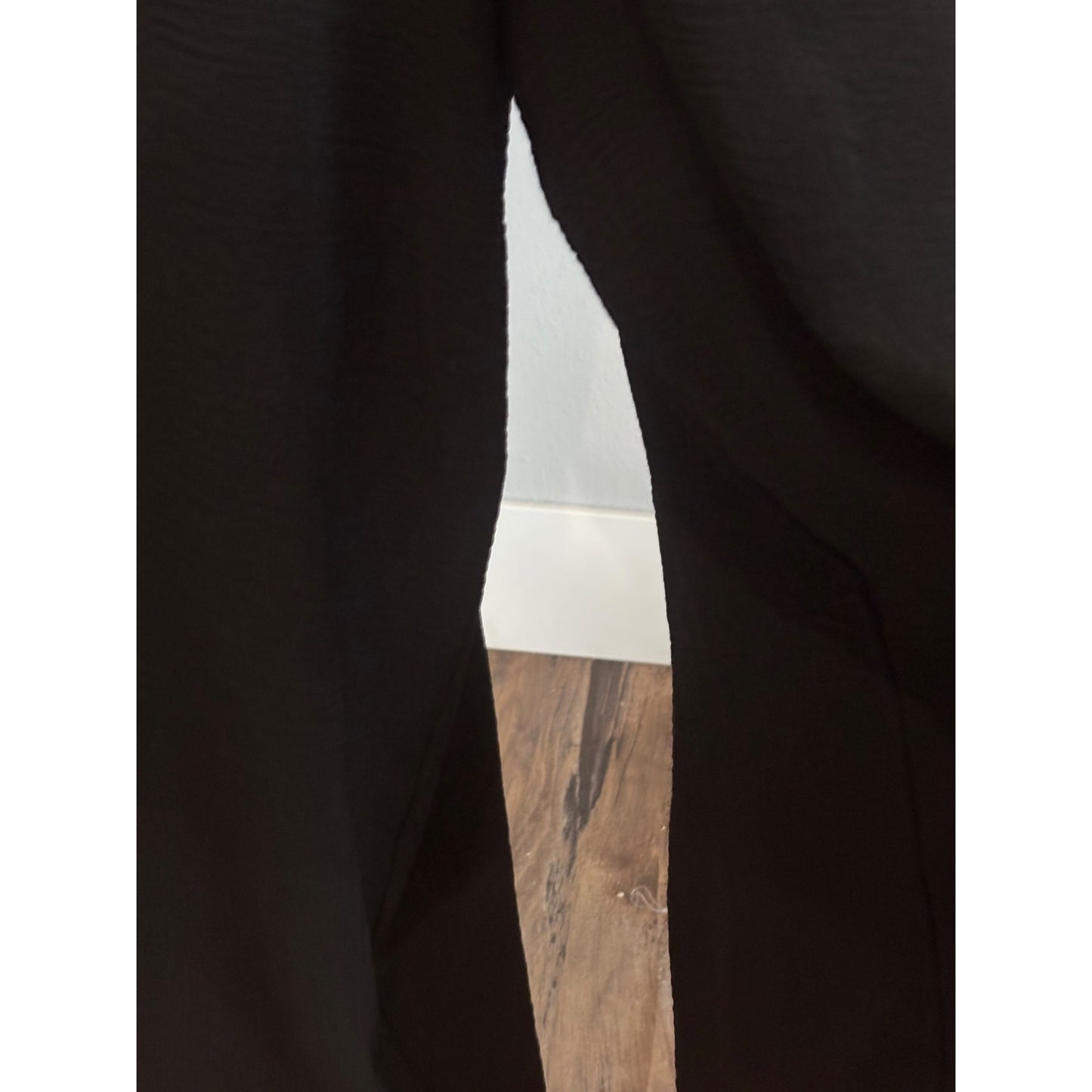 Black Wide-Leg Sleeveless Jumpsuit With Ruched Straps By Lesley Evers