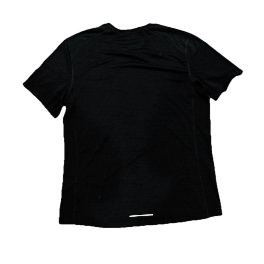 Nike Running Dri Fit Mens T Shirt Black Mesh Vented Running Shirt Mens Large