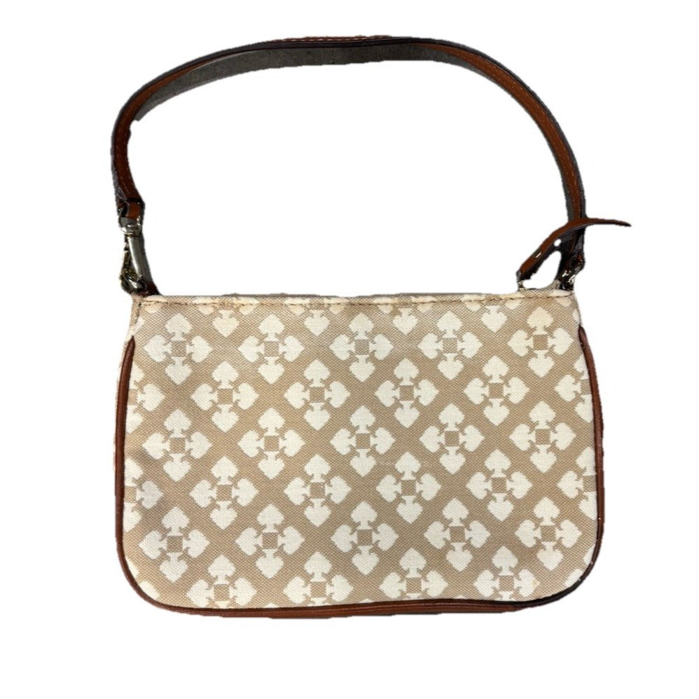 Kate Spade Classic Monogram Linet Wristlet Stucco Clutch Purse