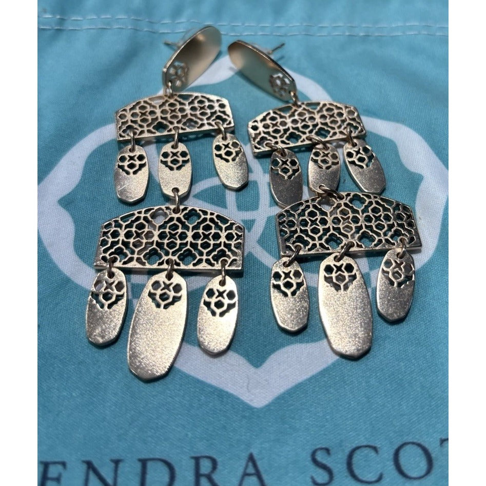Beautiful Kendra Scott Rose Gold Long Emmett Chandelier Earrings
