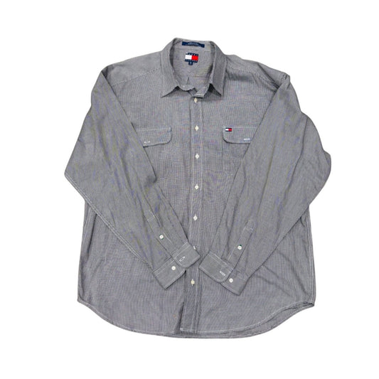 Tommy Hilfiger Mens Gingham Checkered Long Sleeve Button-Up Shirt Size 2XL