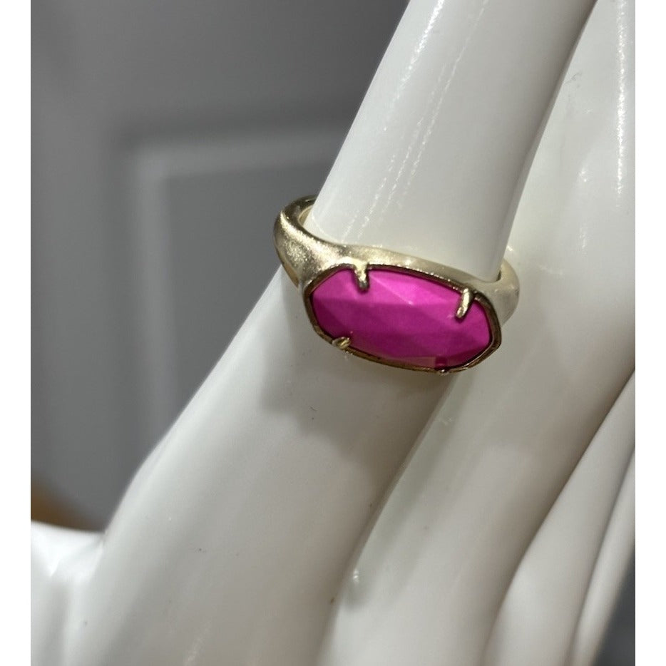 Kendra Scott Hot Pink and Gold Ring Size 6