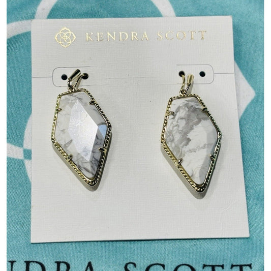 Kendra Scott Gold Howlite Marble Tessa Earrings