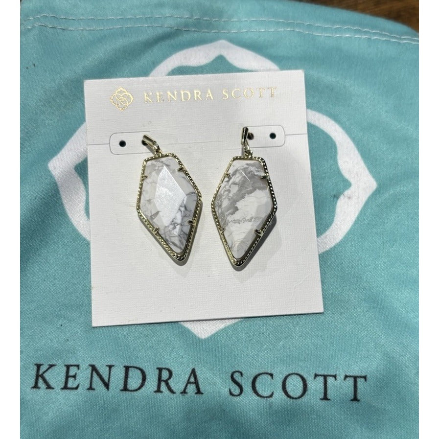 Kendra Scott Gold Howlite Marble Tessa Earrings