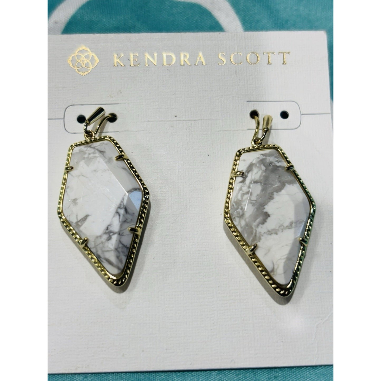 Kendra Scott Gold Howlite Marble Tessa Earrings