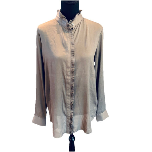 Banana Republic Accordian Ruffle Collar Shimmer Size Medium