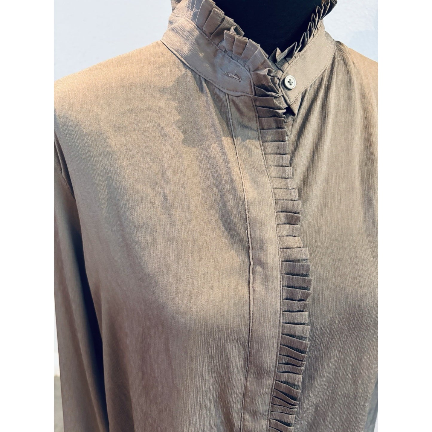 Banana Republic Accordian Ruffle Collar Shimmer Size Medium