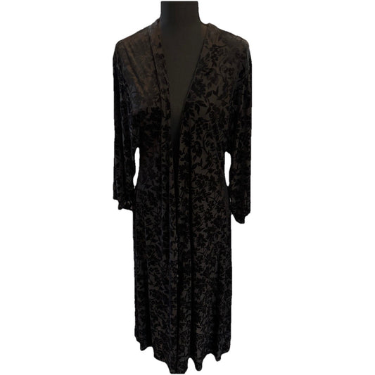 Express Black Velvet Floral Kimono Size XS Oversized