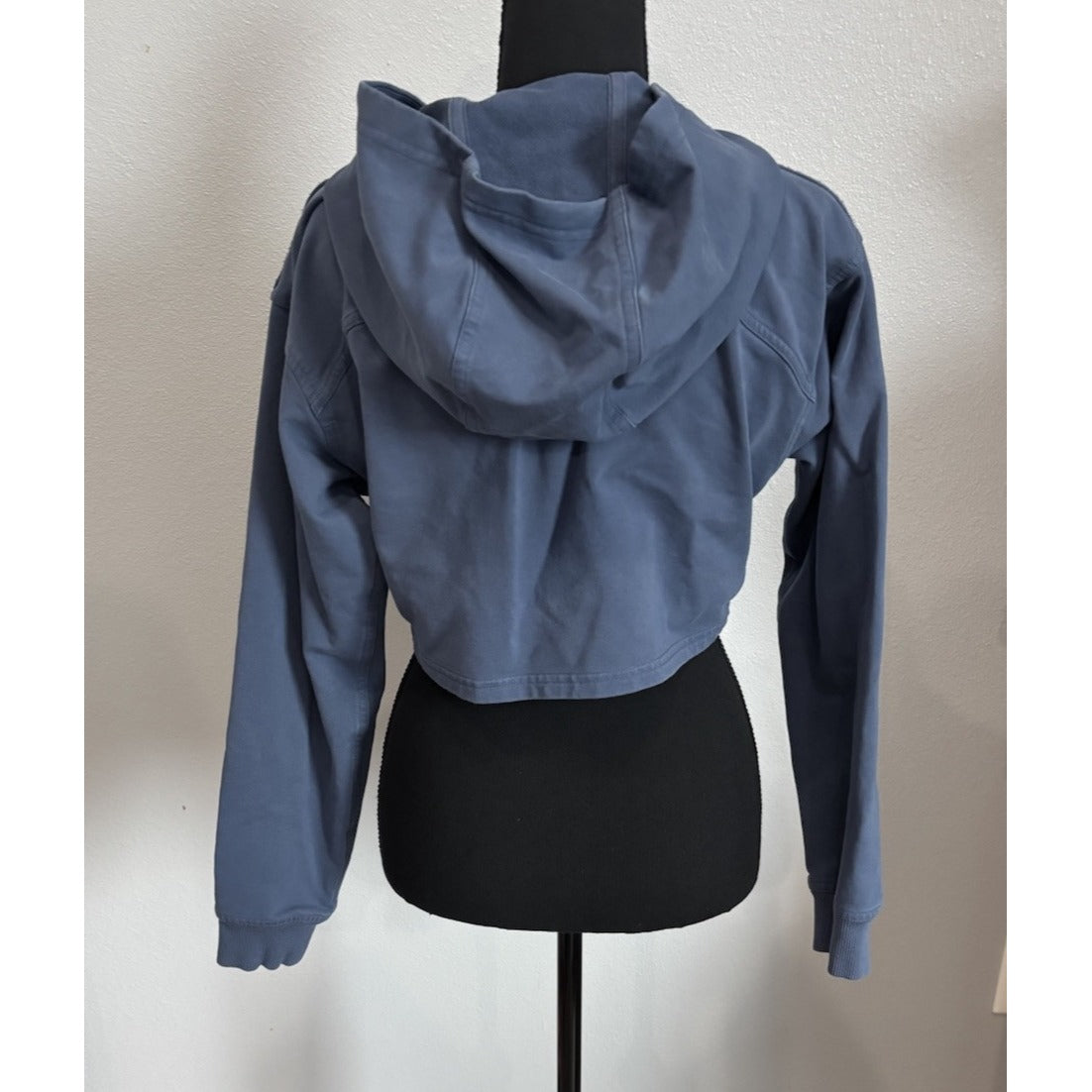 Lululemon Crop Hoodie Scuba Size 6 Pullover Sweatshirt Oversized Boxy Blue Gray