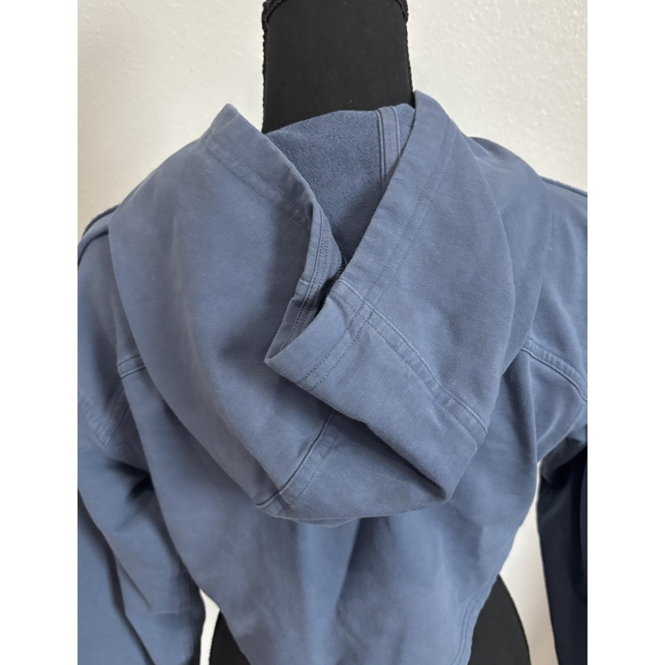 Lululemon Crop Hoodie Scuba Size 6 Pullover Sweatshirt Oversized Boxy Blue Gray