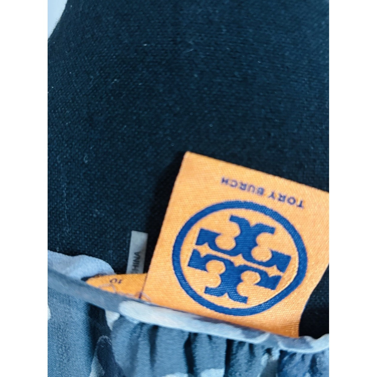 Tory Burch Gray Floral Silk Long Sleeve Blouse Size 10