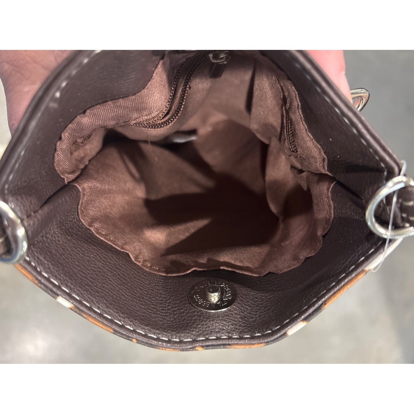 Leopard Print Crossbody Bag With Rhinestones & Adjustable Strap