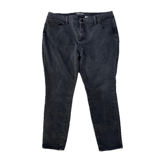 Time And Tru Women's High Rise Skinny Jeans Black 18 Petite Denim 5-Pocket