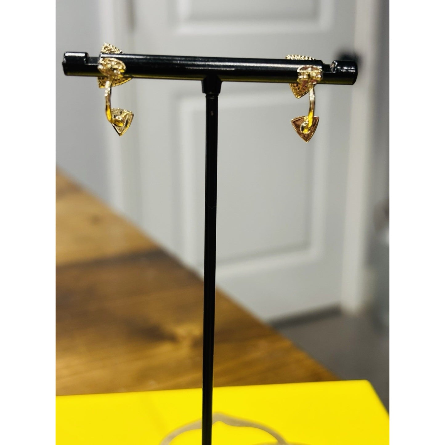 New Kendra Scott Perry Ear Gold Jacket Earrings In Black Drusy