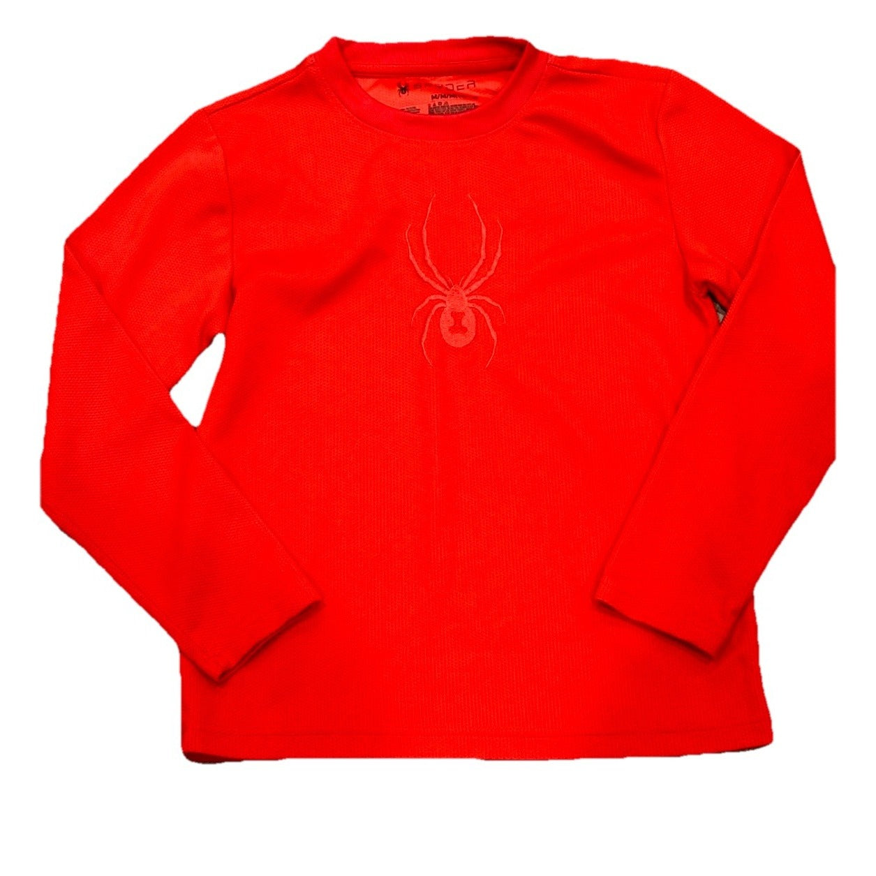 Spyder Youth Size M Red Long Sleeve Athletic T-Shirt Crew Neck