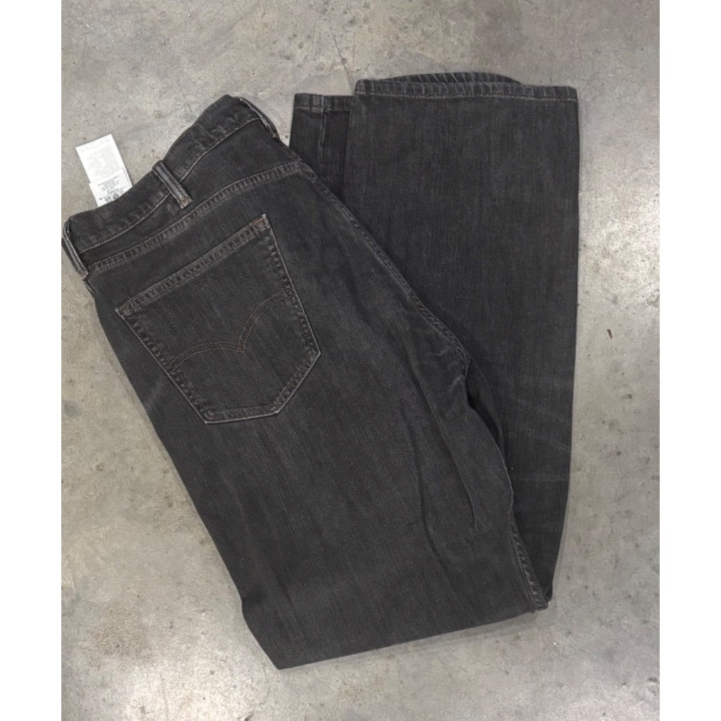 Levis 505 Regular Fit Mens Jeans W42 L34 Black Denim