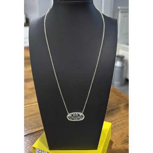 Kendra Scott Dollie Gold and Silver Filigree Pendant Necklace