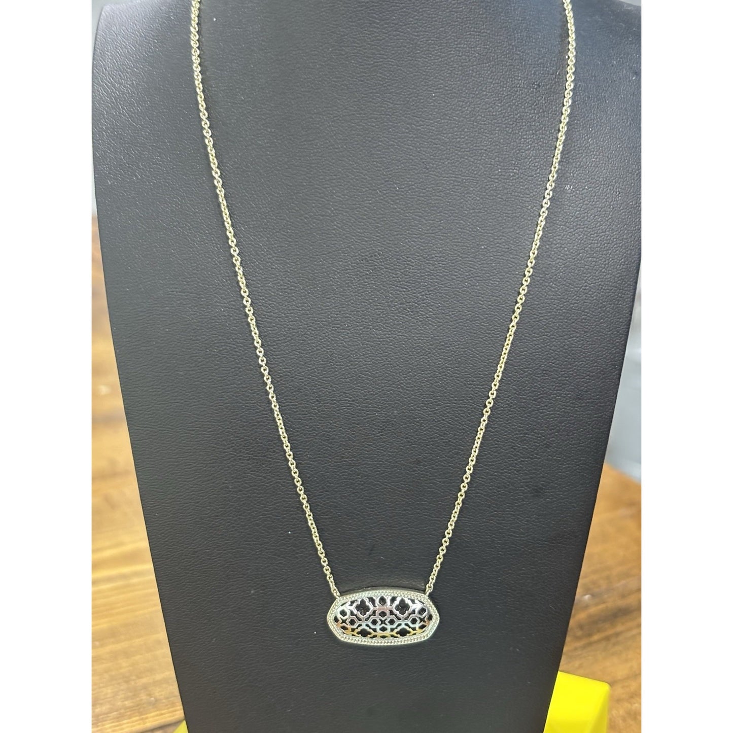 Kendra Scott Dollie Gold and Silver Filigree Pendant Necklace