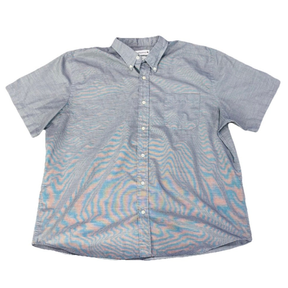 Saddlebred Men's Short Sleeve Button Down Shirt Blue XXL Summer Spring