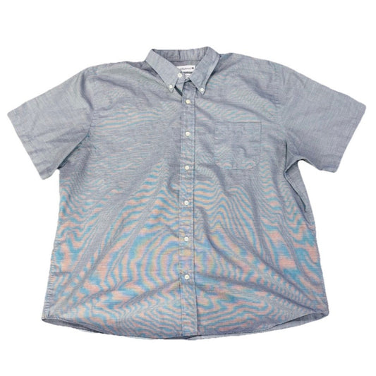 Saddlebred Men's Short Sleeve Button Down Shirt Blue XXL Summer Spring