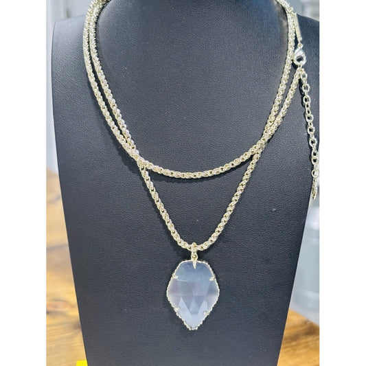 Kendra Scott Gold Corla  Necklace In Grey Cats Eye