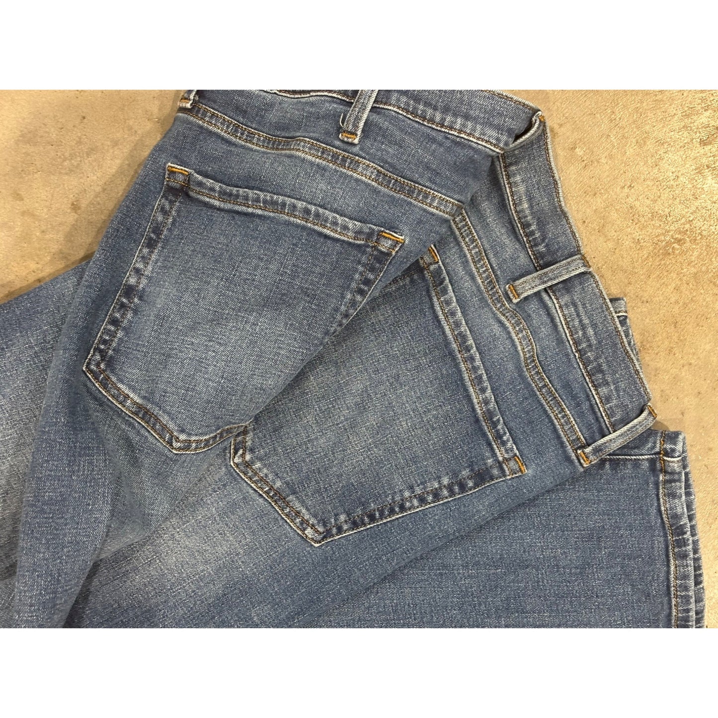 Mens amazon Essentials Relaxed Fit Blue Denim Jeans 42Wx30L Cotton Blend