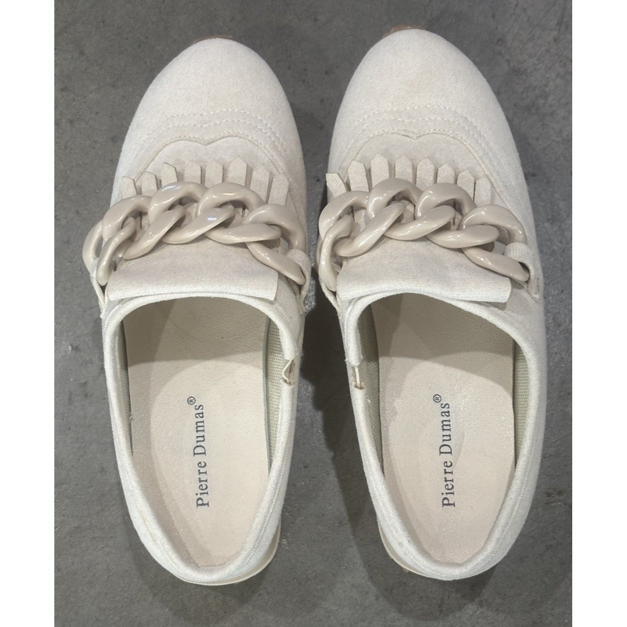 Pierre Dumas Ivory Paloma-1 Women's Elevated 2 inch Platform Sneakers, Size 6.5