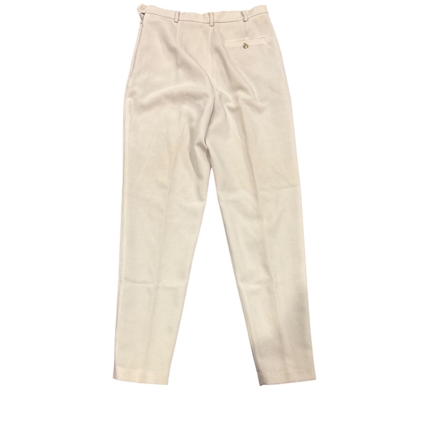 Womens Isda & Co High-Waisted Trousers Size 12 Cream Wool Blend